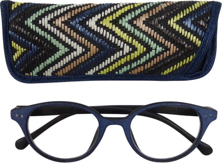 Lilly&June Leesbril Brushed Blauw +3 - Met Bijpassend Etui