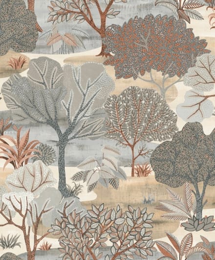 Allure - Bomen - Behang Woonkamer - Behang Slaapkamer - Wandbekleding - Bruin - 0,53 x 10,05 M.