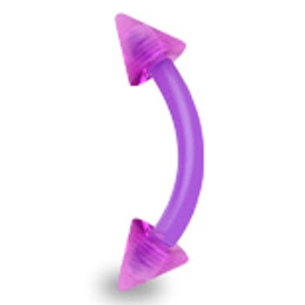Piercing flexibel UV spikes 1.2x8x3 - paars - LMPiercings