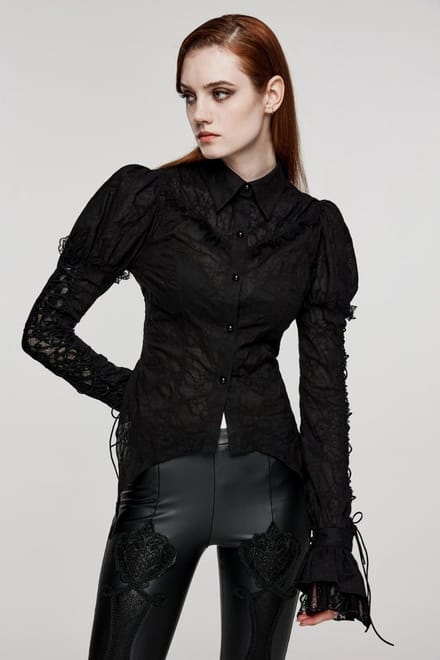 Punk Rave - Eerie Aura Blouse - XS - Zwart