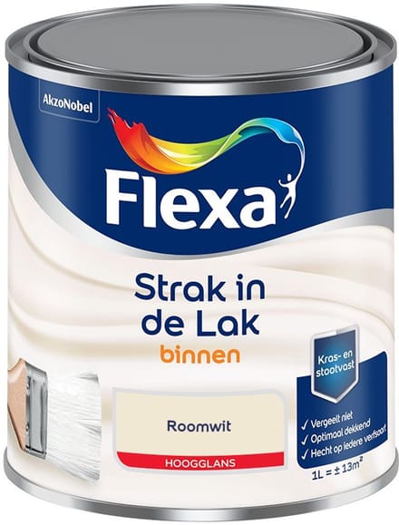 Flexa - Strak In De Lak Binnenlak Hoogglans - Roomwit - Mengverf - 1 L