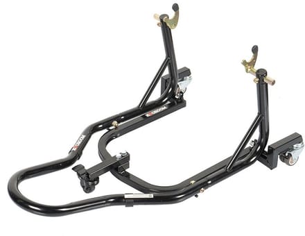 KOOROOM Paddockstand - Achterwiel Mobiel Op 360° - 25-35 cm - Max. 200 kg - Zwart