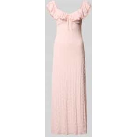 midi-jurk met kant en strikdetail