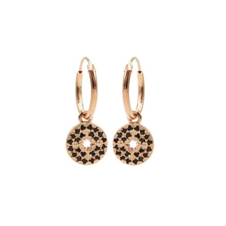 Karma oorring symbool zirkonia disc morning star rose M2956B