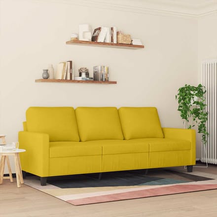 vidaXL - Driezitsbank - 180 - cm - fluweel - geel