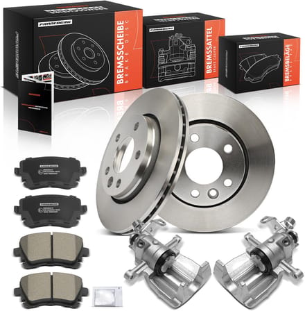 Frankberg 2x Remklauw+2x Remmen+4x Remblokken Achter voor VW