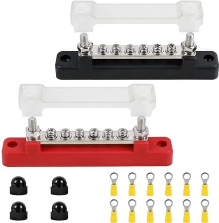 Allecto - 6 Terminal Power Rail - 150A Verdeelblok met Deksel - voor