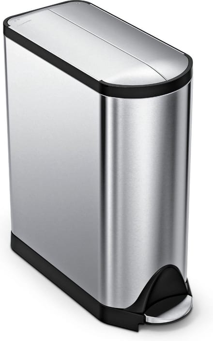 Simplehuman 45L vlinderpedaalemmer, geborsteld roestvrij staal
