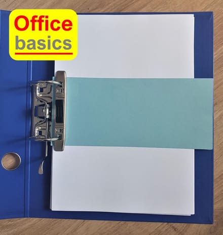Office Basics Scheidingsstrook - tabbladen - gerecycled karton - blauw - 240x105mm recht - set 100 stuks