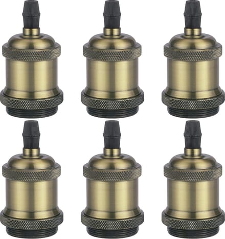 Vintage massieve lampenfitting E26/E27, van keramiek, met Edison-schroefdraad, voor gloeilampen