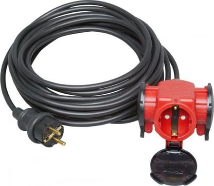 Kopp verlengsnoer 3-weg 10 m