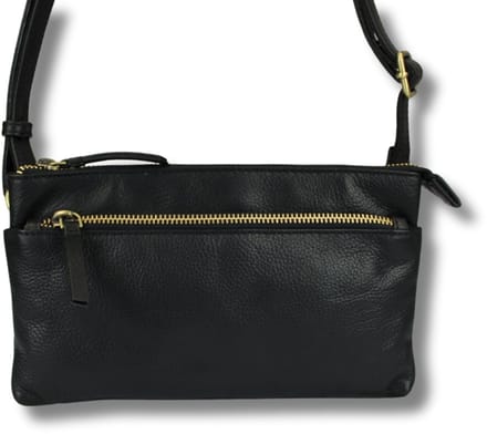 Leren Schoudertas Dames – Zwart – José – Echt Rundleer – Compact & Functioneel – Just Lioné