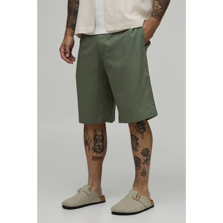 Baggy Fit Half & Half Taille Cargo Shorts | Olive | Size Small