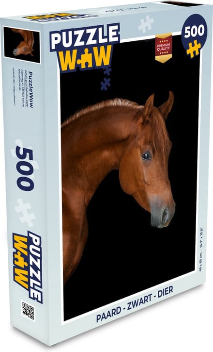 Puzzel Paard - Zwart - Dier - Legpuzzel - Puzzel 500 stukjes