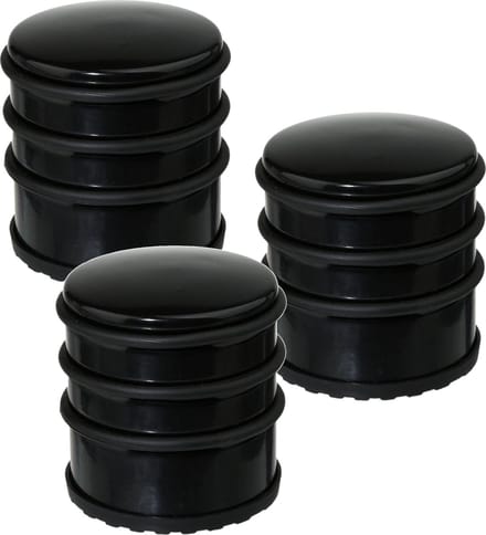 5x Stuks ronde deurstopper zwart 7 x 7,5 cm van metaal - Deurstop