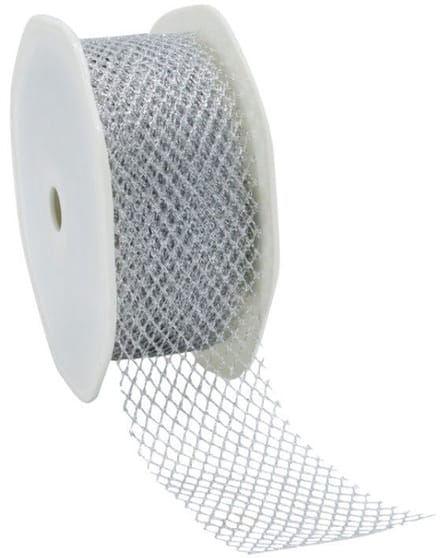 Shiny Mesh Zilver Lint – 38 mm × 20 m – Lint