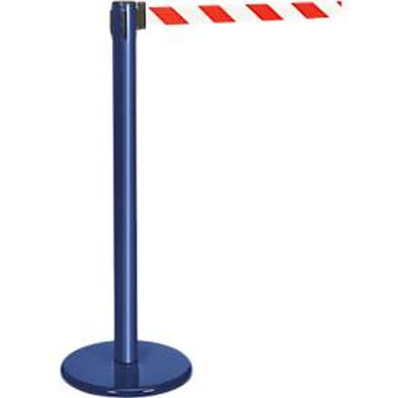 Afzetpaal met trekband blauw, trekband rood/wit
