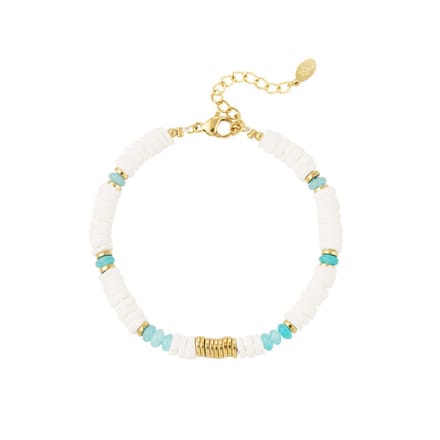 Bijoutheek Armband (sieraad) Discs Blauw En Groene Kralen