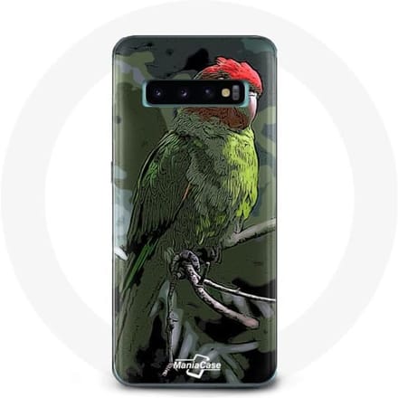 Coque pour Samsung Galaxy S10 Plus Pionus Perroquet Rouge Vert