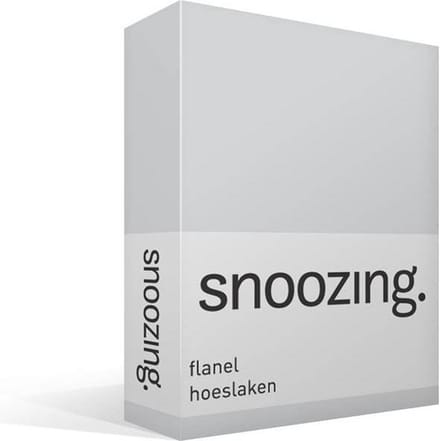 Snoozing - Flanel - Hoeslaken - Eenpersoons - 70x200 cm - Grijs