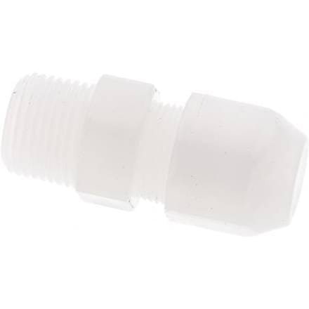 8x10mm & R3/8'' PVDF rechte slangkoppeling met buitendraad 10bar/145psi