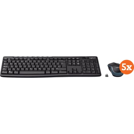 Logitech MK270 Draadloos Toetsenbord en Muis QWERTY 5-Pack