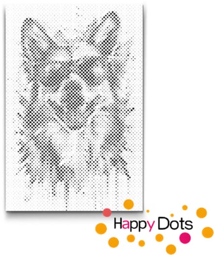 HappyDots DOT Painting Gekke dieren - Hond 02 40x60cm