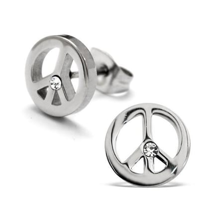 Montebello Oorbellen Barzi - 316L Staal - Peace - ∅9mm
