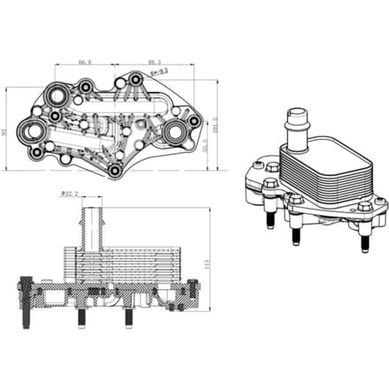 Olie radiator, motorolie NRF 31842