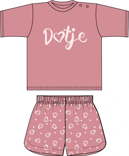 Fun2Wear - Shortama Dotje Oud - Roze - Maat 128 -