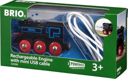 BRIO Oplaadbare locomotief met mini USB- kabel - 33599 - Treinbaanonderdeel