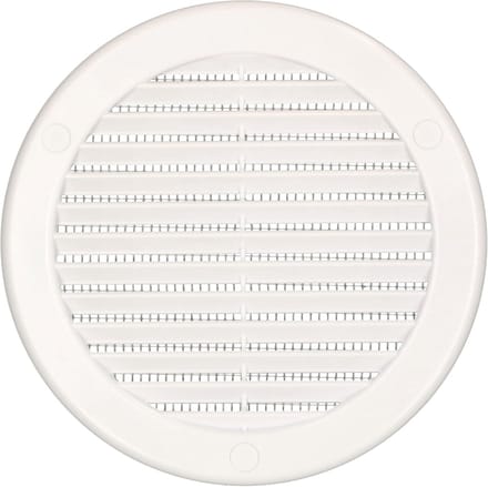 Ventilatierooster Rond Ø 125 mm - Wit met Insectenhor