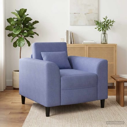 vidaXL - Fauteuil - Jeans - Blauw - Stof