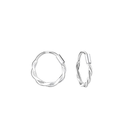 Joy|S - Zilveren oorringen 11 mm - twist