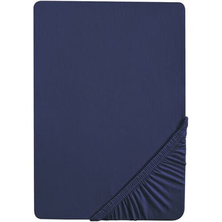 BIBERNA Jersey hoeslaken (Marineblauw, 90-100 x 200 cm)