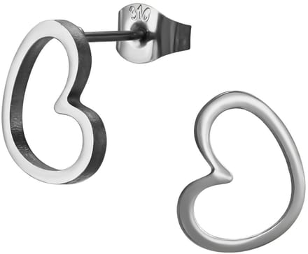 Joy Ibiza - hartje oorbellen - open hartje - chirurgisch staal - 12 x 9 mm - ip/pvd