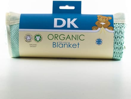 Warming Organisch Katoen Cellular Deken Beige/Groen 75x100 cm