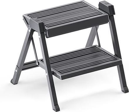 Hailo StepFix Inklapbaar Opstapje – Antislip Keukentrapje & Caravantrapje – Stevig en Compact – Grijs