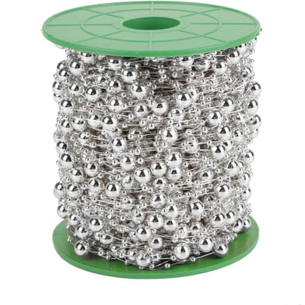 60m rol Galvaniseren Parel Draad Kralen Slir DIY Bruiloft Decoratie 3mm+8mm Silver