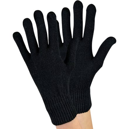 Dames gebreide thermo wolmix magische handschoenen - Zwart
