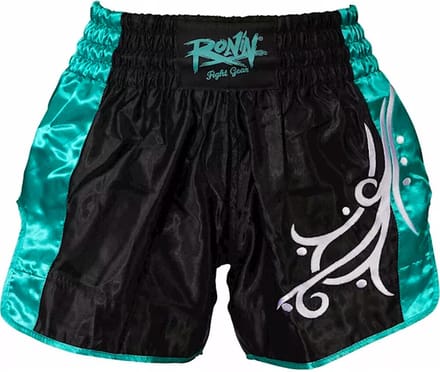 Ronin Kickboks Broek Shadow-line - aqua/zwart XXS