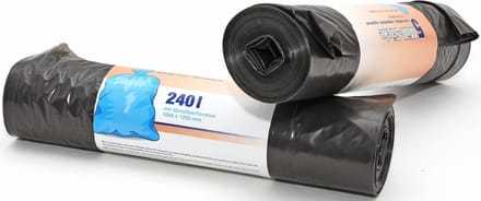 Containerzakken/afvalzakken - 10x - 240 liter - zwart - kunststof