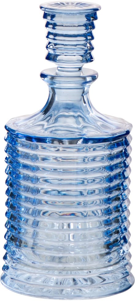 J-Line karaf Geribbeld - glas - lichtblauw
