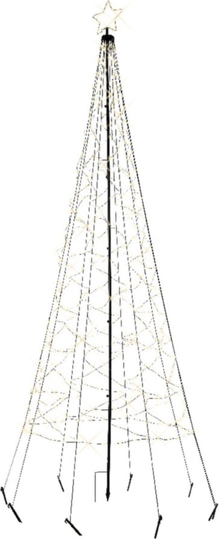 Vlaggenmast kerstboom met ster - verlichting - 480 leds - D160 x H320 cm - warm wit