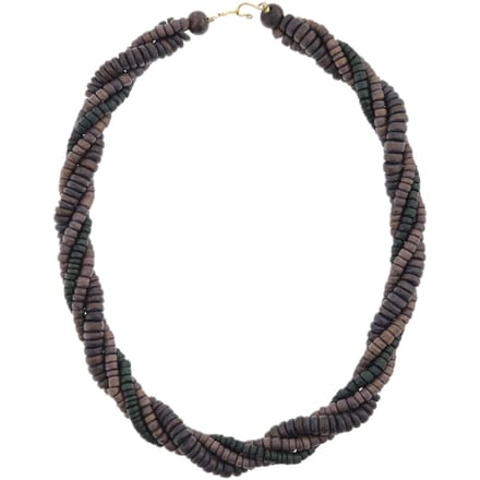 Behave – Kokos ketting – 55 cm – Dieppaars en donkergroen