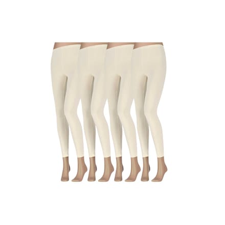 Legging Dames - Katoen - 4-Pack - Ecru / S/M