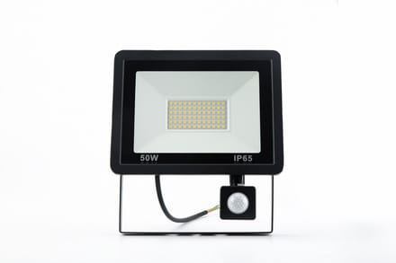 LED Bouwlamp Zwart met Sensor 50W - 3000K - IP66 - Crius
