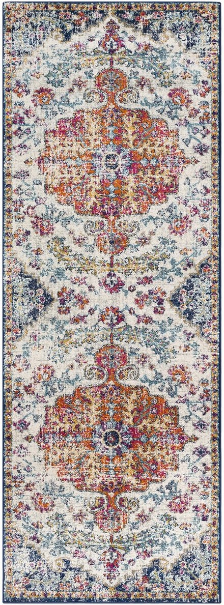 SURYA Lou vloerkleed vintage oosters donkeroranje