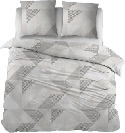 Sleepnight Dekbedovertrek Flanel Gusta - 140 x 200/220 cm + 1 kussensloop - [Beige,Grijs]