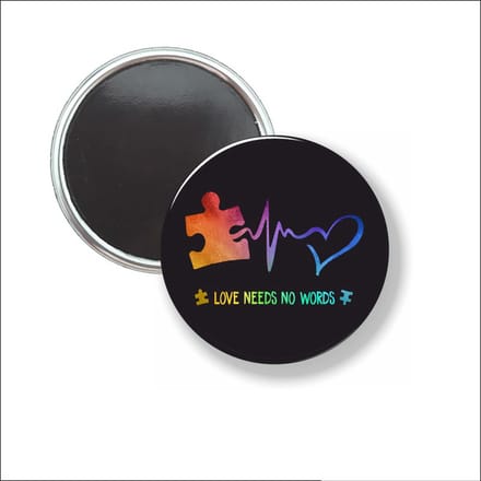 Button Met Magneet 58 MM - Love Needs No Words - NIET VOOR KLEDING